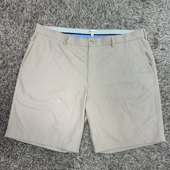 Peter Millar Mens Shorts 40 9 Inseam Tan Chino Salem Performance Sport Golf - Picture 1 of 8